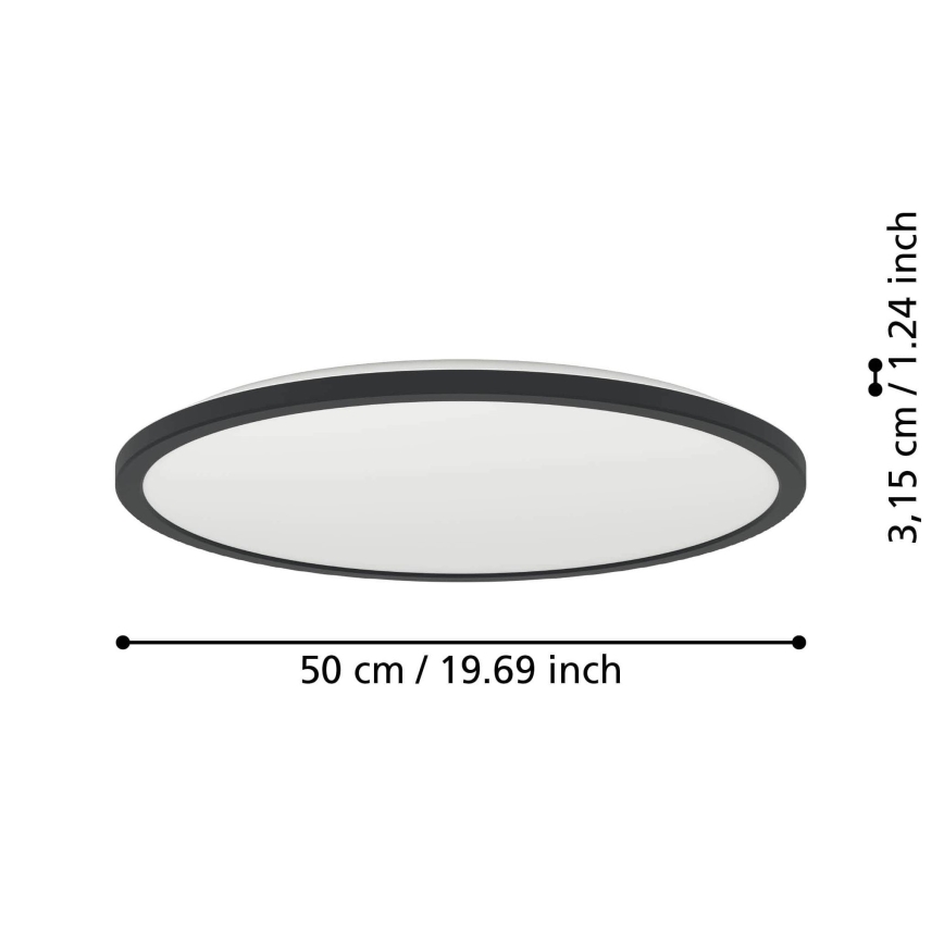 Eglo - LED RGBW Prigušiva stropna svjetiljka za kupaonicu LED/16,8W/230V 2700-6500K pr. 50 cm IP44 crna ZigBee