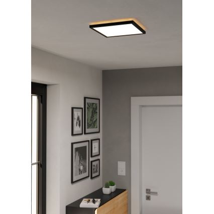 Eglo - LED RGBW Prigušiva stropna svjetiljka za kupaonicu LED/13,4W/230V 2700-6500K 29x29 cm IP44 crna
