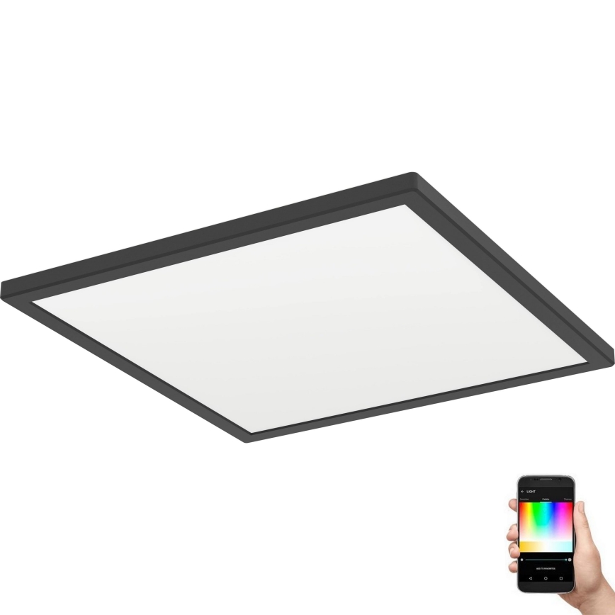 Eglo - LED RGBW Prigušiva stropna svjetiljka za kupaonicu LED/17,6W/230V 2700-6500K 39x39 cm IP44 crna ZigBee