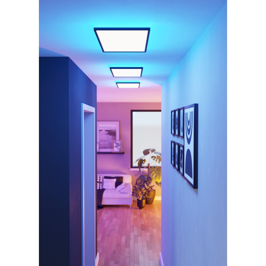 Eglo - LED RGBW Prigušiva stropna svjetiljka za kupaonicu LED/17,2W/230V 2700-6500K 30x57cm IP44 crna ZigBee