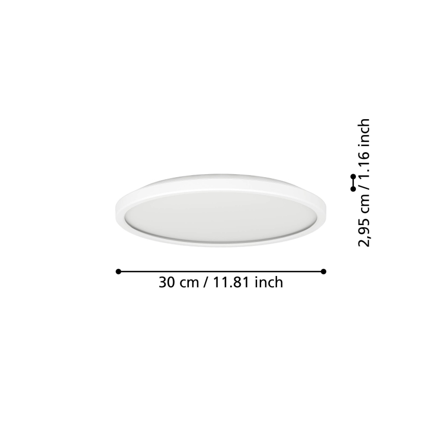 Eglo - LED RGBW Prigušiva stropna svjetiljka za kupaonicu LED/13,9W/230V 2700-6500K pr. 30 cm IP44 bijela ZigBee