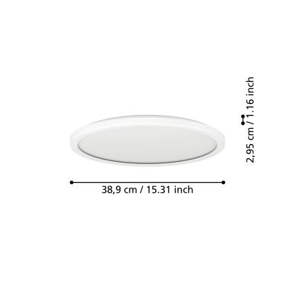 Eglo - LED RGBW Prigušiva stropna svjetiljka za kupaonicu LED/18,5W/230V 2700-6500K pr.38,9cm IP44 bijela ZigBee