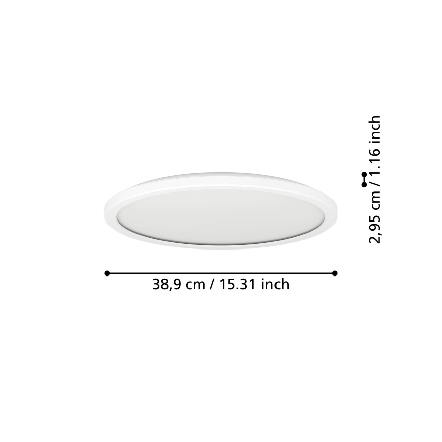 Eglo - LED RGBW Prigušiva stropna svjetiljka za kupaonicu LED/18,5W/230V 2700-6500K pr.38,9cm IP44 bijela ZigBee