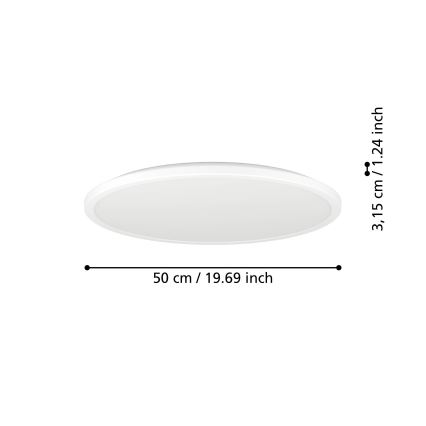 Eglo - LED RGBW stropna svjetiljka za kupaonicu s prigušivanjem LED/16,8W/230V 2700-6500K promjer 50 cm IP44 bijela ZigBee