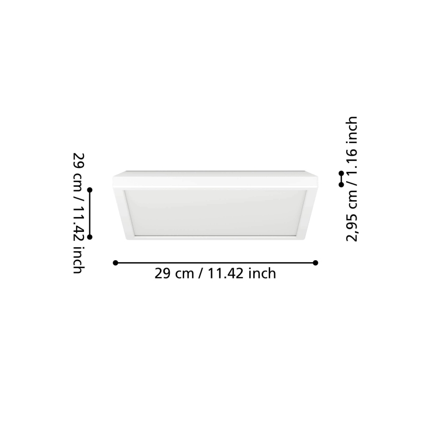 Eglo - LED RGBW Prigušiva stropna svjetiljka za kupaonicu LED/13,4W/230V 2700-6500K 29x29 cm IP44 bijela ZigBee