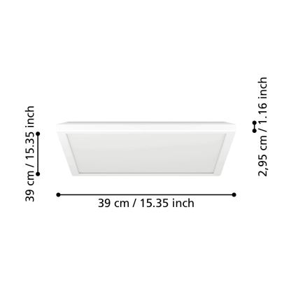 Eglo - LED RGBW Prigušiva stropna svjetiljka za kupaonicu LED/17,6W/230V 2700-6500K 39x39 cm IP44 bijela ZigBee