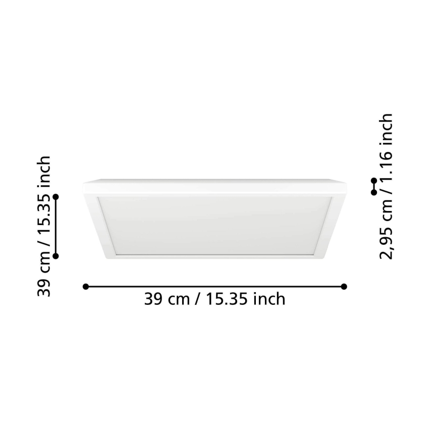 Eglo - LED RGBW Prigušivo kupaonsko stropno svjetlo LED/17,6W/230V 2700-6500K 39x39 cm IP44 bijelo ZigBee