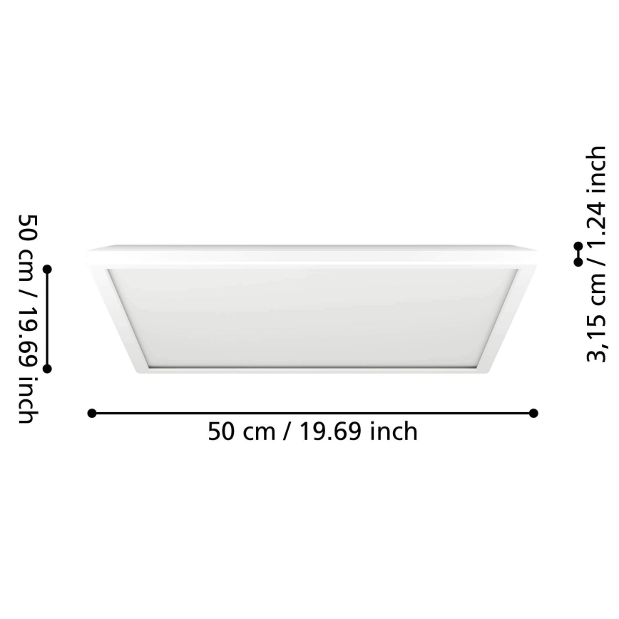 Eglo - LED RGBW Prigušiva stropna svjetiljka za kupaonicu LED/17W/230V 2700-6500K 50x50 cm IP44 bijela ZigBee