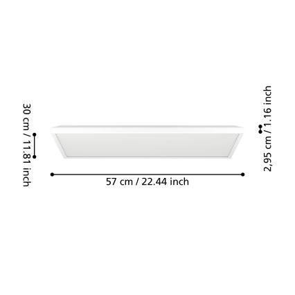 Eglo - LED RGBW Prigušiva stropna svjetiljka za kupaonicu LED/17,2W/230V 2700-6500K 30x57cm IP44 bijela ZigBee