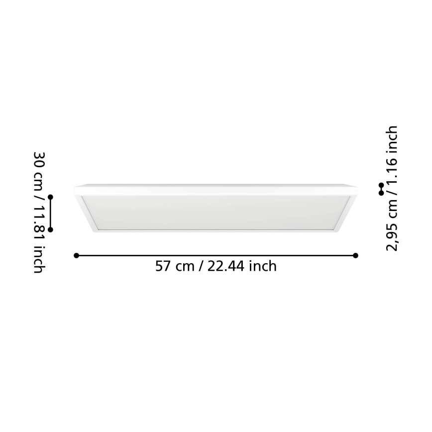 Eglo - LED RGBW Prigušiva stropna svjetiljka za kupaonicu LED/17,2W/230V 2700-6500K 30x57cm IP44 bijela ZigBee