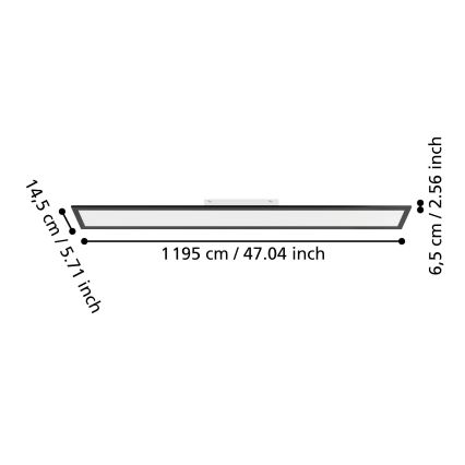 Eglo - LED površinski montirani panel LED/28W/230V 2700/4000/6500K 120x15 cm crni