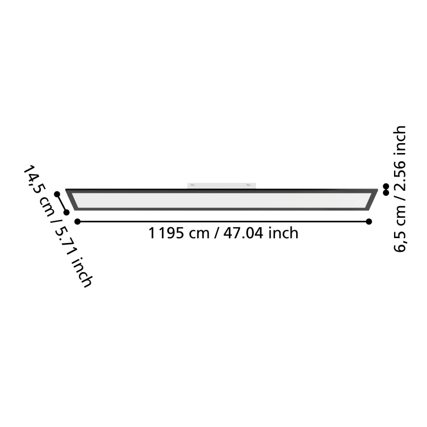 Eglo - LED površinski montirani panel LED/28W/230V 2700/4000/6500K 120x15 cm crni