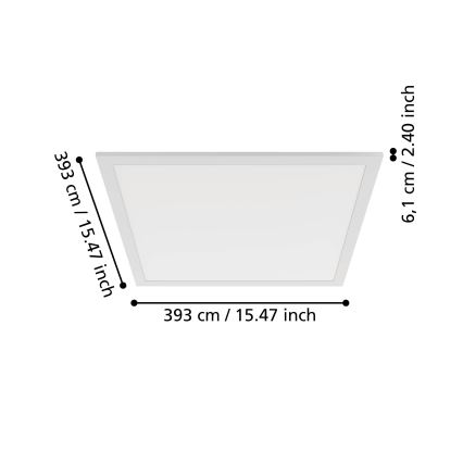 Eglo - LED stropna svjetiljka LED/18,8W/230V 2700/4000/6500K 40x40 cm bijela