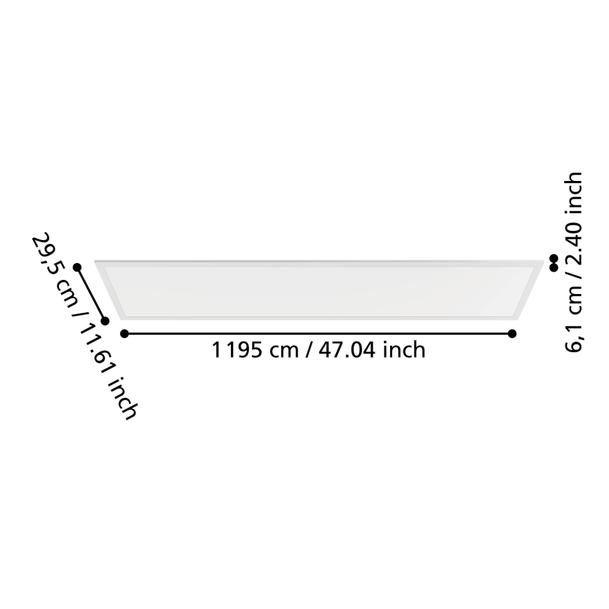 Eglo - LED površinski panel LED/33W/230V 2700/4000/6500K 120x30 cm bijela