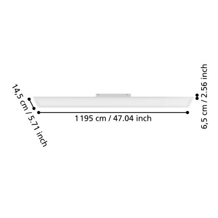 Eglo - LED prigušivi nadgradni panel LED/28,3W/230V 2700-6500K 120x15 cm bijela + daljinski upravljač