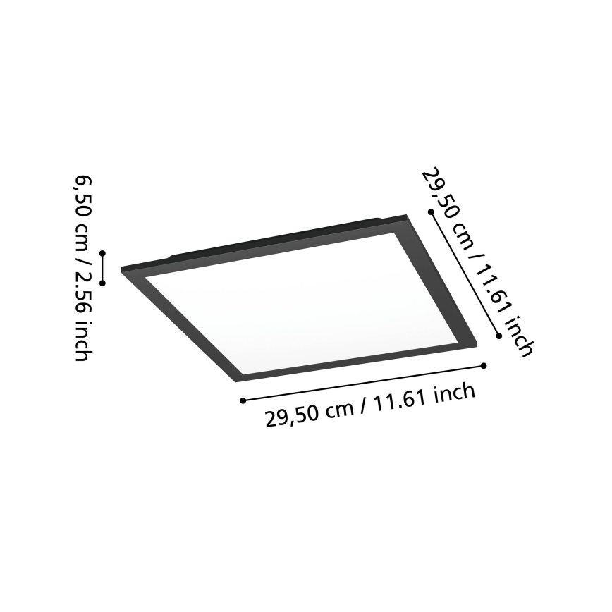Eglo - LED RGBW Prigušivo stropno svjetlo LED/14W/230V 2700-6500K 30x30 cm crno