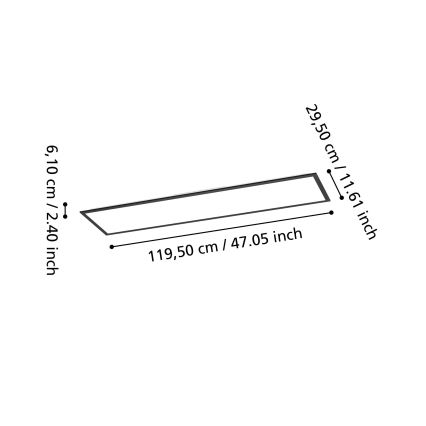 Eglo - LED RGBW s možností prigušivanja površinski montiran panel LED/34W/230V 2700-6500K 120x30 cm crna