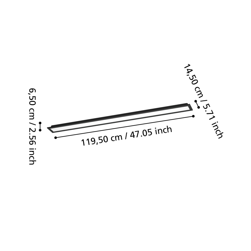 Eglo - LED RGBW panel za površinsku montažu s prigušivanjem LED/28W/230V 2700-6500K 120x15 cm crni