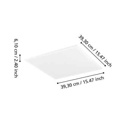 Eglo - LED RGBW prigušivo stropno svjetlo LED/19W/230V 2700-6500K 40x40 cm bijela