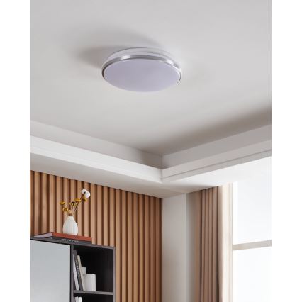 Eglo - LED kupaonsko stropno svjetlo LED/18W/230V 3000/4000/6500K Ø 34 cm IP54 matni krom