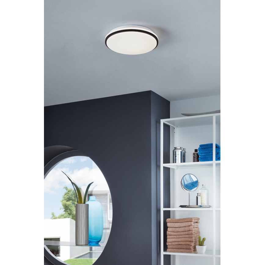 Eglo - LED stropno svjetlo za kupaonicu LED/18W/230V 3000/4000/6500K promjer 34 cm IP54 crno