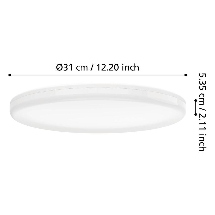 Eglo - LED kupaonsko stropno svjetlo LED/20W/230V 2700/4000/6500K prom. 31 cm IP54 bijela