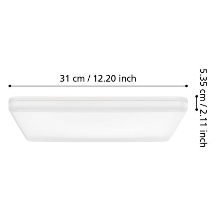 Eglo - LED stropna svjetiljka za kupaonicu LED/20W/230V 2700/4000/6500K 31x31 cm IP54 bijela