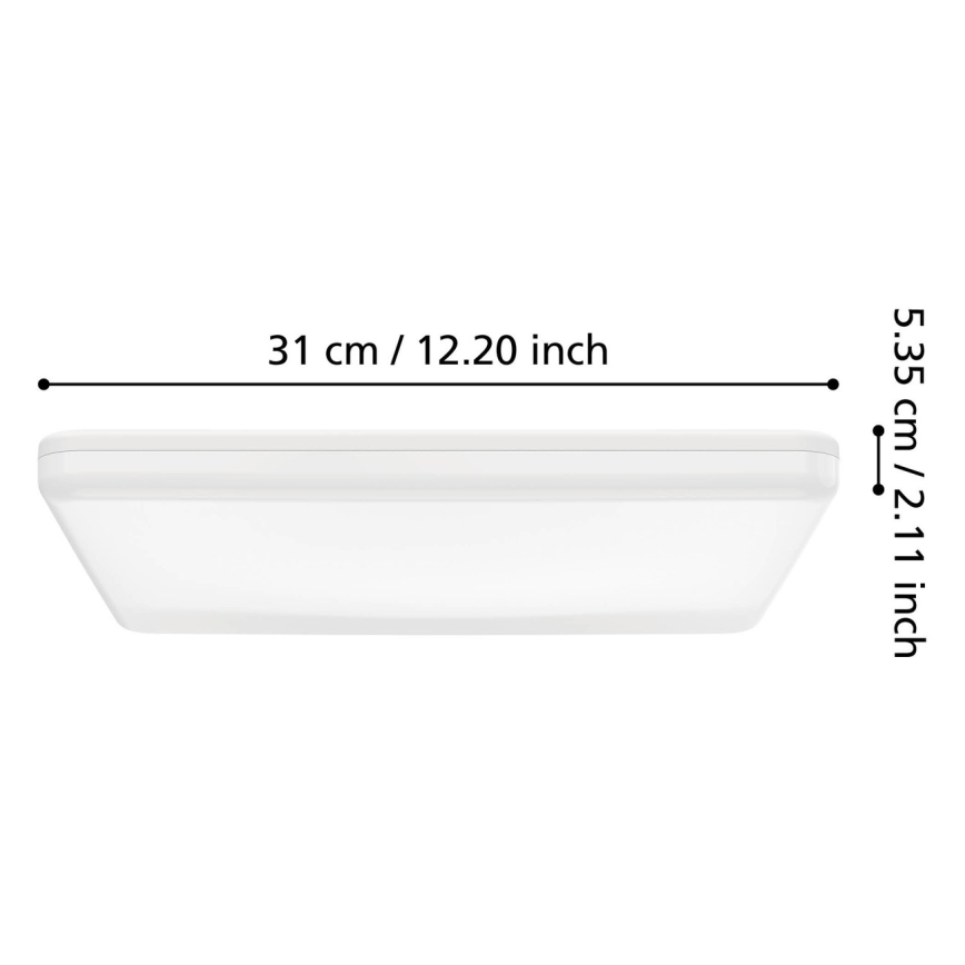 Eglo - LED stropna svjetiljka za kupaonicu LED/20W/230V 2700/4000/6500K 31x31 cm IP54 bijela