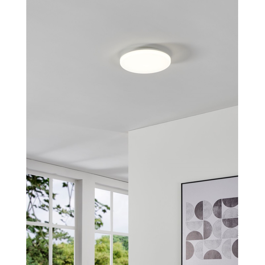 Eglo - LED kupaonsko stropno svjetlo sa senzorom pokreta LED/20W/230V 2700/4000/6500K Ø 31 cm IP54 bijela