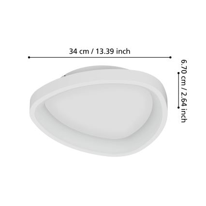 Eglo - LED Prigušiva stropna svjetiljka LED/12W/230V 2700-6500K bijela + daljinski upravljač