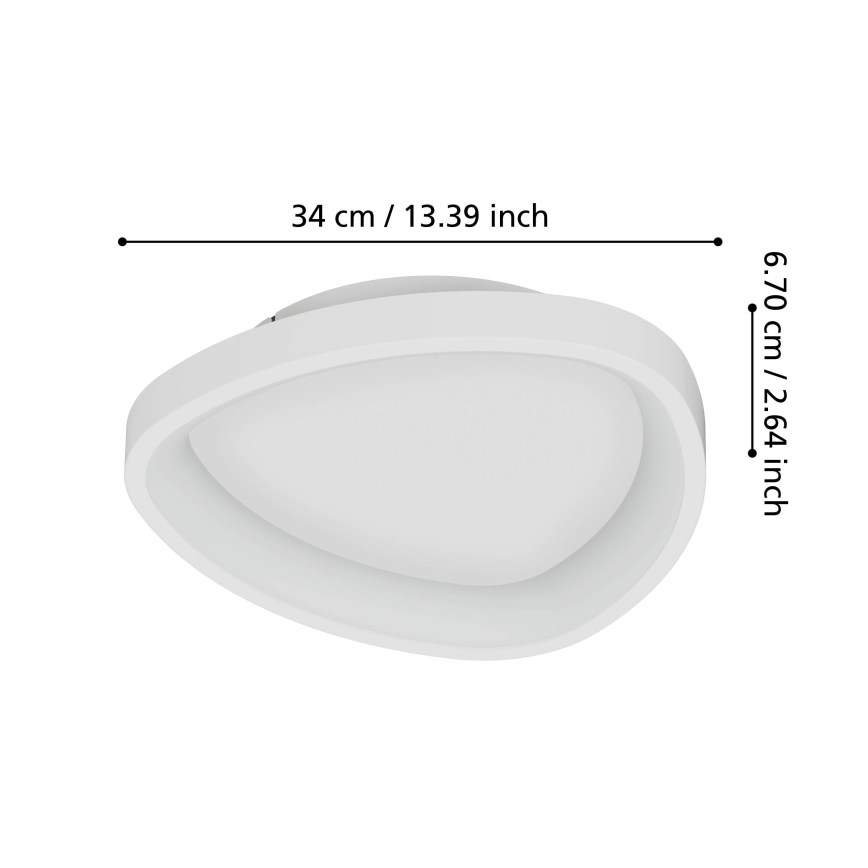 Eglo - LED Prigušiva stropna svjetiljka LED/12W/230V 2700-6500K bijela + daljinski upravljač