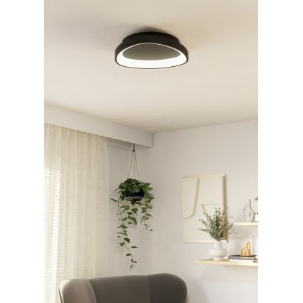 Eglo - LED Prigušiva stropna svjetiljka LED/12W/230V 2700-6500K crna + daljinski upravljač
