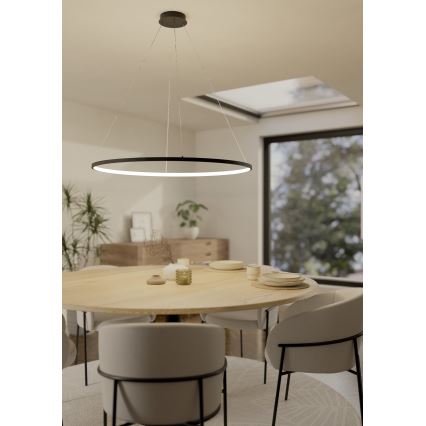 Eglo - LED prigušivač lustera na užetu LED/40W/230V 2700-6500K crna + daljinski upravljač