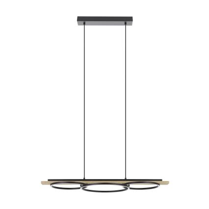 Eglo - LED Prigušivi luster na sajli 2xLED/12,5W/230V+1xLED/15,5W 3000K bež/crna