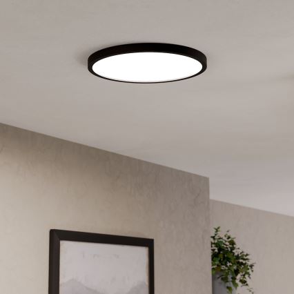 Eglo - LED RGBW prigušivo kupaonsko stropno svjetlo LED/17,5W/230V 2700-6500K Ø 38,9 cm IP44 crna