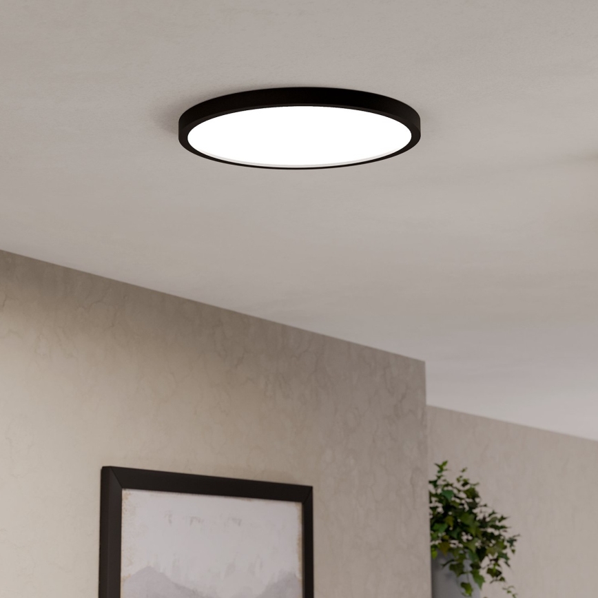 Eglo - LED RGBW prigušivo kupaonsko stropno svjetlo LED/17,5W/230V 2700-6500K Ø 38,9 cm IP44 crna