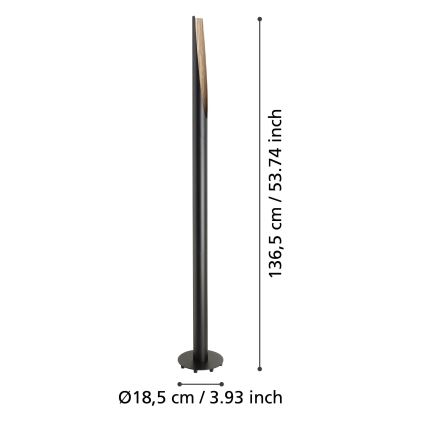 Eglo  - LED Podna lampa 1xGU10/4,5W/230V 3000K crna/smeđa