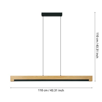 Eglo - LED Prigušivi luster na sajli LED/25,5W/230V 3000K crna/bež