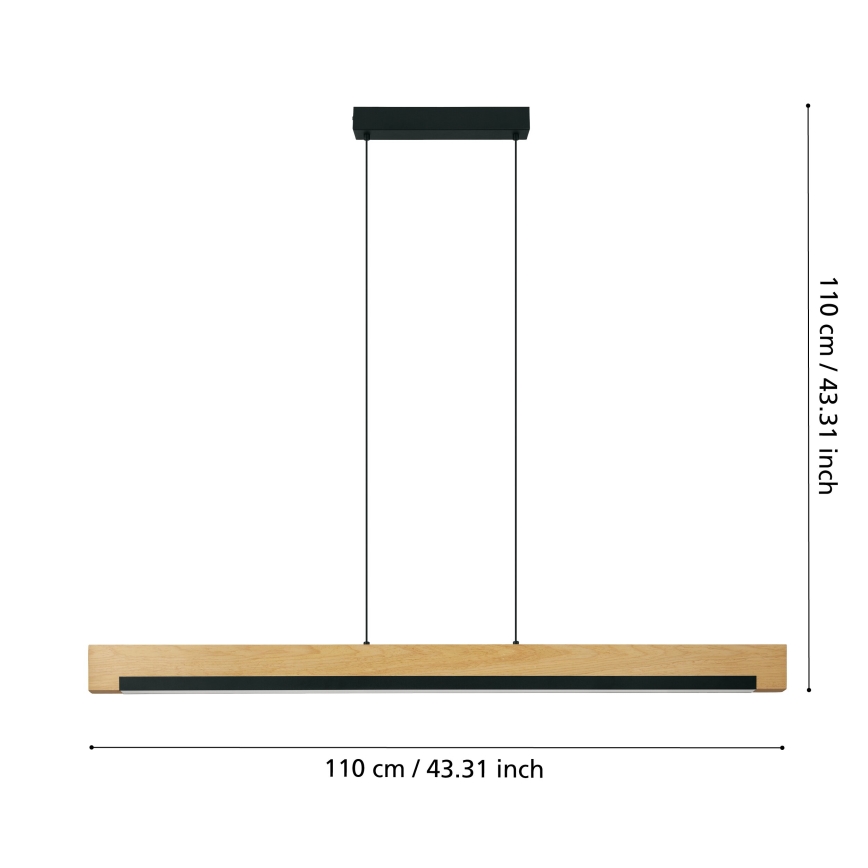 Eglo - LED Prigušivi luster na sajli LED/25,5W/230V 3000K crna/bež