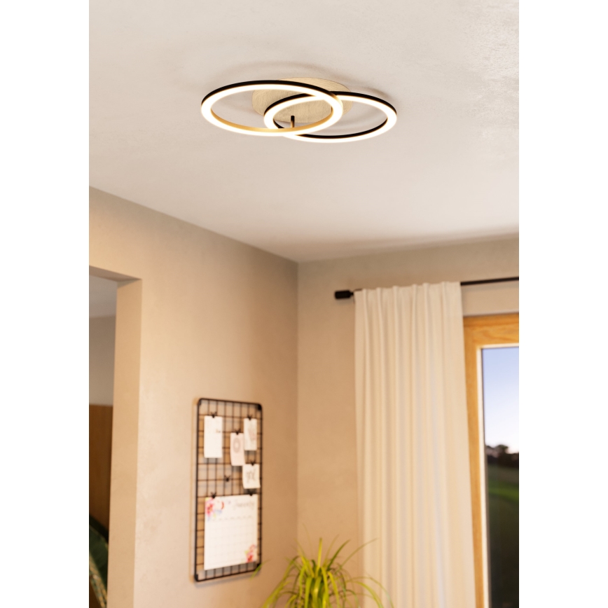 Eglo - LED Prigušiva stropna svjetiljka 2xLED/16W/230V 2700-6500K bež/crna ZigBee