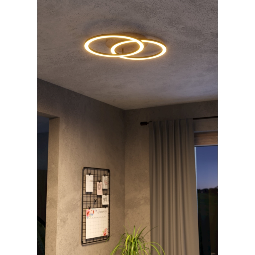 Eglo - LED Prigušiva stropna svjetiljka 2xLED/16W/230V 2700-6500K bež/crna ZigBee