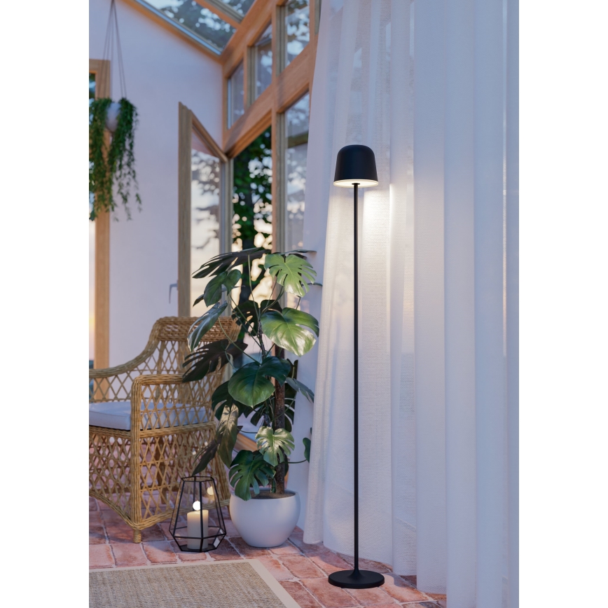 Eglo - LED Prigušiva vanjska punjiva podna lampa LED/4,3W/5V 2400/3000/4000K IP54 crna