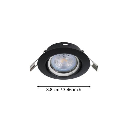 Eglo - SET 3x LED Ugradbena svjetiljka 1xGU10/4W/230V crna