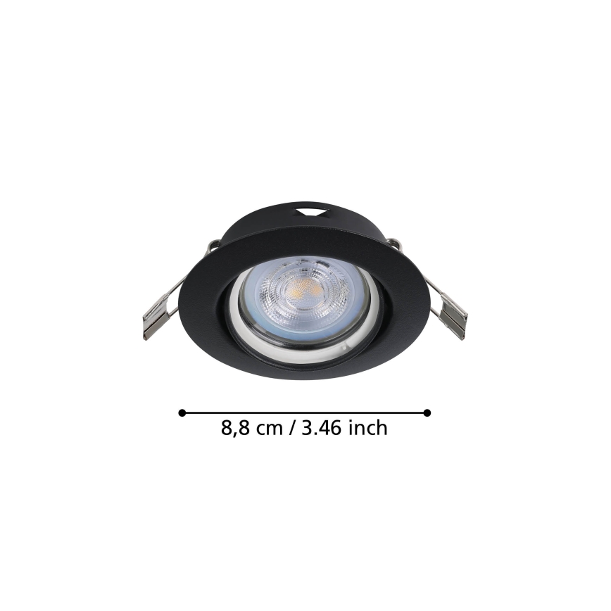 Eglo - SET 3x LED Ugradbena svjetiljka 1xGU10/4W/230V crna
