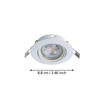 Eglo - SET 3x LED Ugradbena svjetiljka 1xGU10/4W/230V bijela