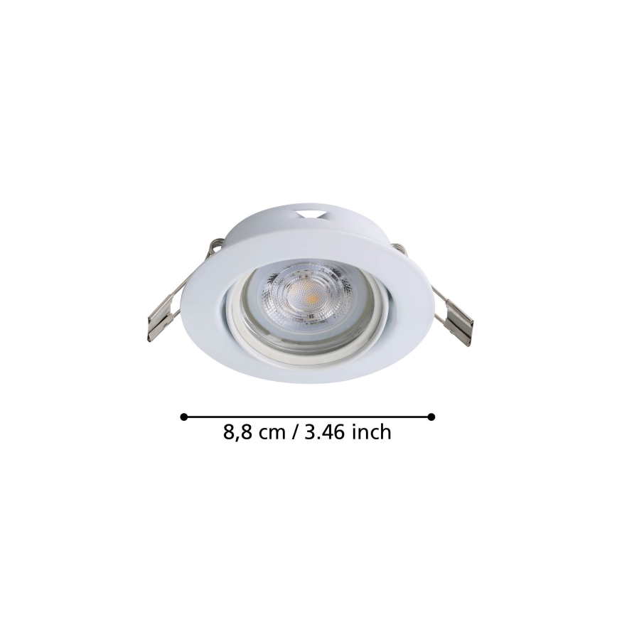 Eglo - SET 3x LED Ugradbena svjetiljka 1xGU10/4W/230V bijela