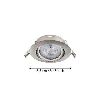 Eglo - SET 3x LED Ugradbena svjetiljka 1xGU10/4W/230V mat krom