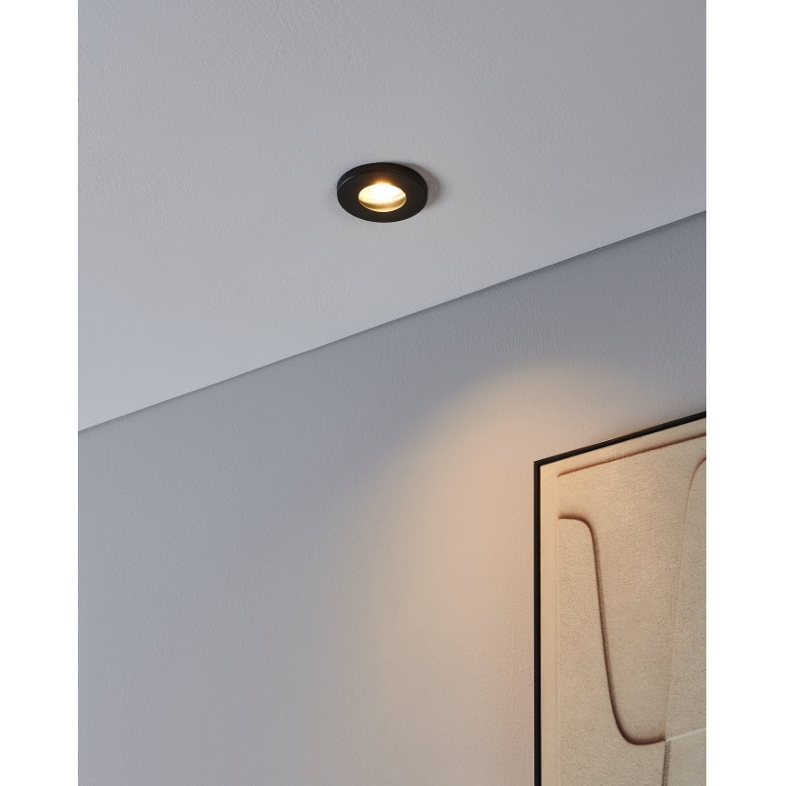 Eglo - SET 3xLED Ugradbena svjetiljka za kupaonicu 1xGU10/4W/230V IP44 crna
