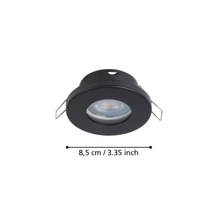 Eglo - SET 3xLED Ugradbena svjetiljka za kupaonicu 1xGU10/4W/230V IP44 crna