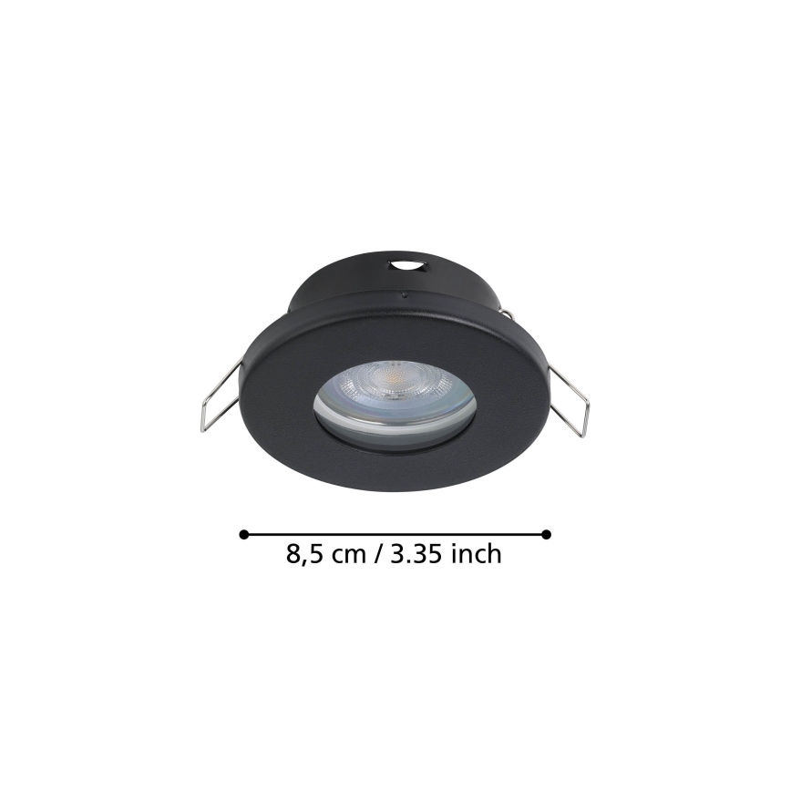 Eglo - SET 3xLED Ugradbena svjetiljka za kupaonicu 1xGU10/4W/230V IP44 crna
